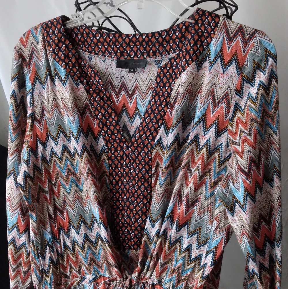 LADIES.."LOVE POSH" SOUTHWESTERN STYLE DRAWSTRING  DRESS..SZ.XL